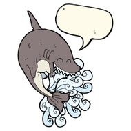 cartoon shark with speech bubble N31