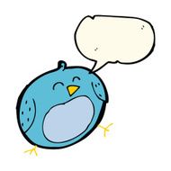 cartoon bird with speech bubble N227
