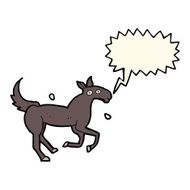cartoon horse sweating with speech bubble N8