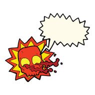 cartoon halloween skull symbol with speech bubble N4