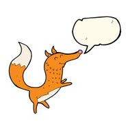 cartoon happy fox with speech bubble N8