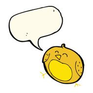 cartoon bird with speech bubble N229