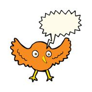 cartoon bird with speech bubble N230