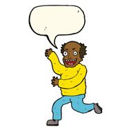cartoon evil old man with speech bubble N15