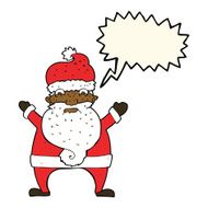 cartoon stressed out santa with speech bubble N8