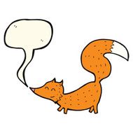 cartoon little fox with speech bubble N26