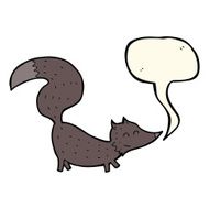 cartoon little wolf cub with speech bubble N7