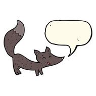 cartoon little wolf cub with speech bubble N8
