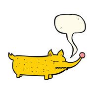 cartoon funny little dog with speech bubble N14