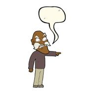 cartoon furious old man with speech bubble N8