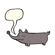 cartoon funny little dog with speech bubble N15