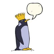 cartoon emperor penguin with speech bubble N4