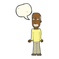 cartoon dad shrugging shoulders with speech bubble N8