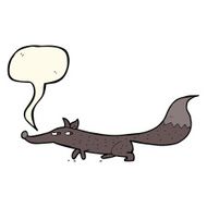 cartoon little fox with speech bubble N28