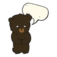 cute cartoon black bear with speech bubble N61