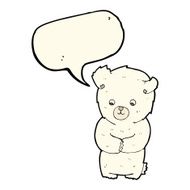 cute cartoon polar bear with speech bubble N62