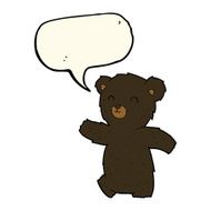 cute cartoon black bear with speech bubble N62