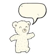 cute cartoon polar bear with speech bubble N63