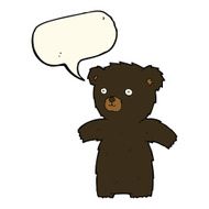 cute cartoon black bear with speech bubble N63