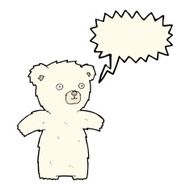cute cartoon polar bear with speech bubble N64