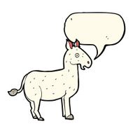 cartoon mule with speech bubble N7