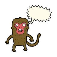 cartoon monkey with speech bubble N22