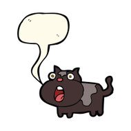 cartoon shocked cat with speech bubble N8