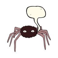 cartoon spider with speech bubble N14