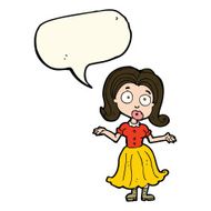 cartoon confused girl with speech bubble N8