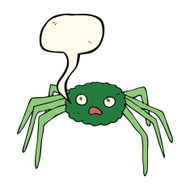 cartoon spider with speech bubble N15