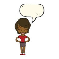cartoon woman with hands on hips speech bubble N174