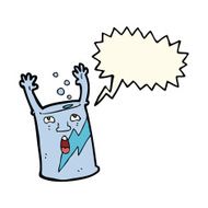 cartoon soda can character with speech bubble N8