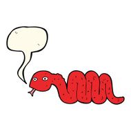 funny cartoon snake with speech bubble N20