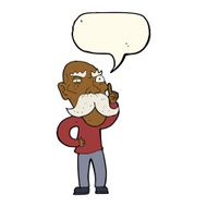 cartoon annoyed old man with speech bubble N54