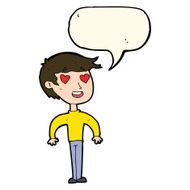 cartoon man in love with speech bubble N8