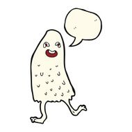 cartoon funny slime monster with speech bubble N13