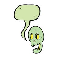 funny cartoon skull with speech bubble N15