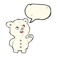 cartoon cute polar bear cub with speech bubble N20