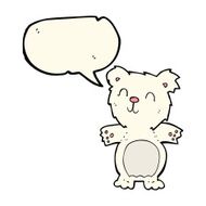 cartoon cute polar bear cub with speech bubble N21