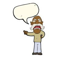 cartoon angry old man with speech bubble N114