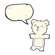 cartoon cute polar bear cub with speech bubble N22