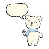 cartoon cute polar bear cub with speech bubble N23