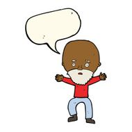 cartoon panicking old man with speech bubble N7