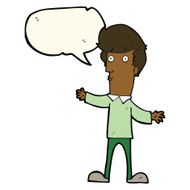 cartoon startled man with speech bubble N37
