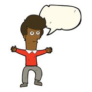 cartoon startled man with speech bubble N38