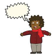cartoon surprised man with speech bubble N108