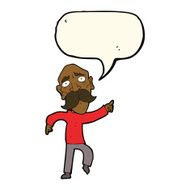 cartoon sad old man pointing with speech bubble N8