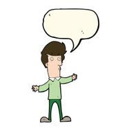 cartoon startled man with speech bubble N39