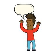 cartoon stressed man with speech bubble N55