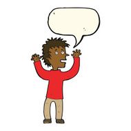 cartoon excited boy with speech bubble N115